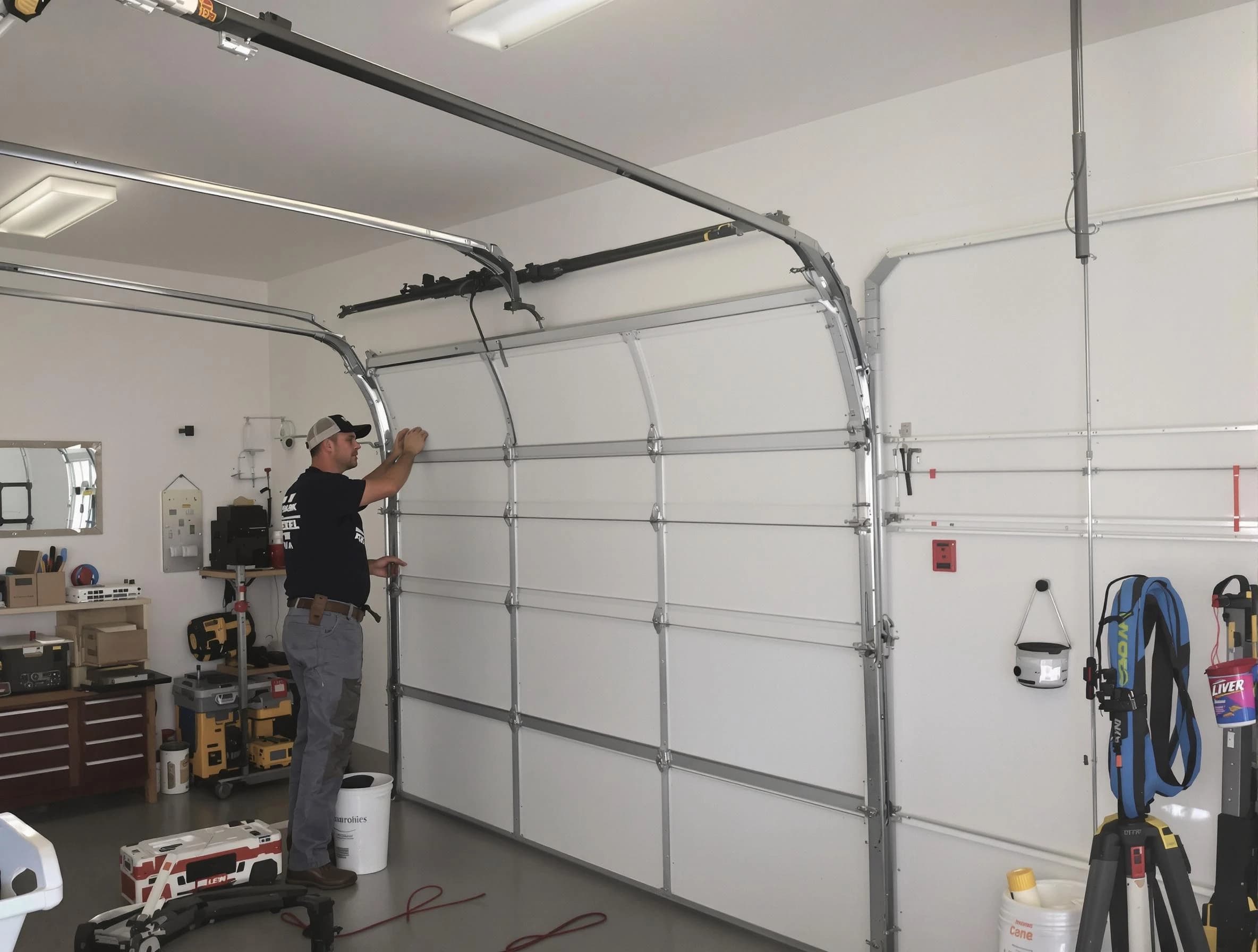 Pleasant Grove Garage Door Repair team installing new garage door in Pleasant Grove