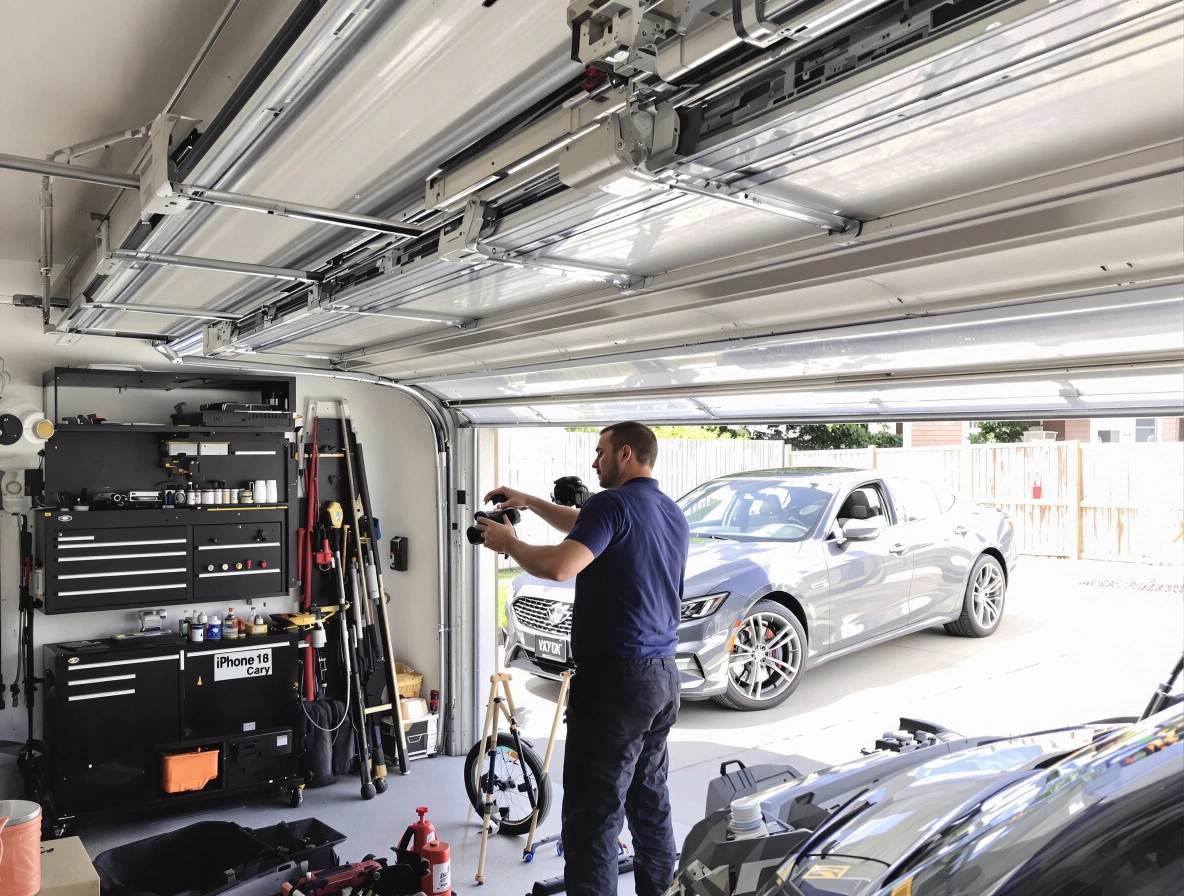 Pleasant Grove Garage Door Repair technician fixing noisy garage door in Pleasant Grove