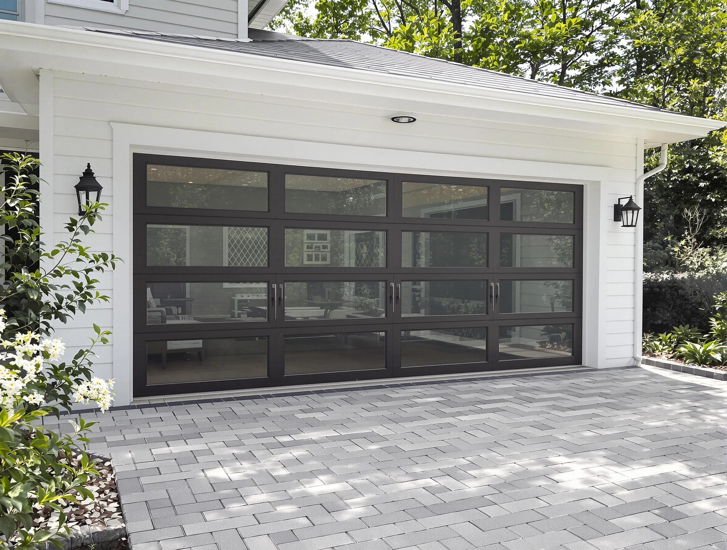 Pleasant Grove Garage Door Repair design specialist presenting custom garage door options to Pleasant Grove homeowner